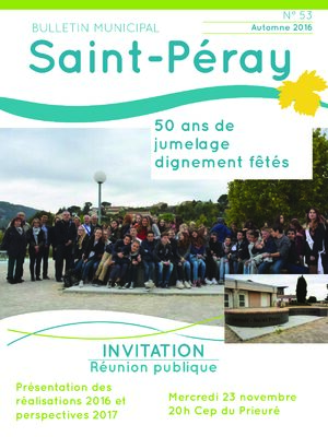 Couverture du magazine de Saint-P&eacute;ray - Automne 2016
