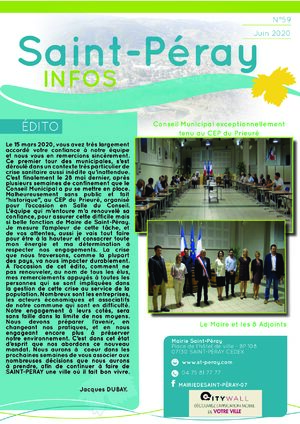 Couverture du magazine de Saint-P&eacute;ray - Été 2020